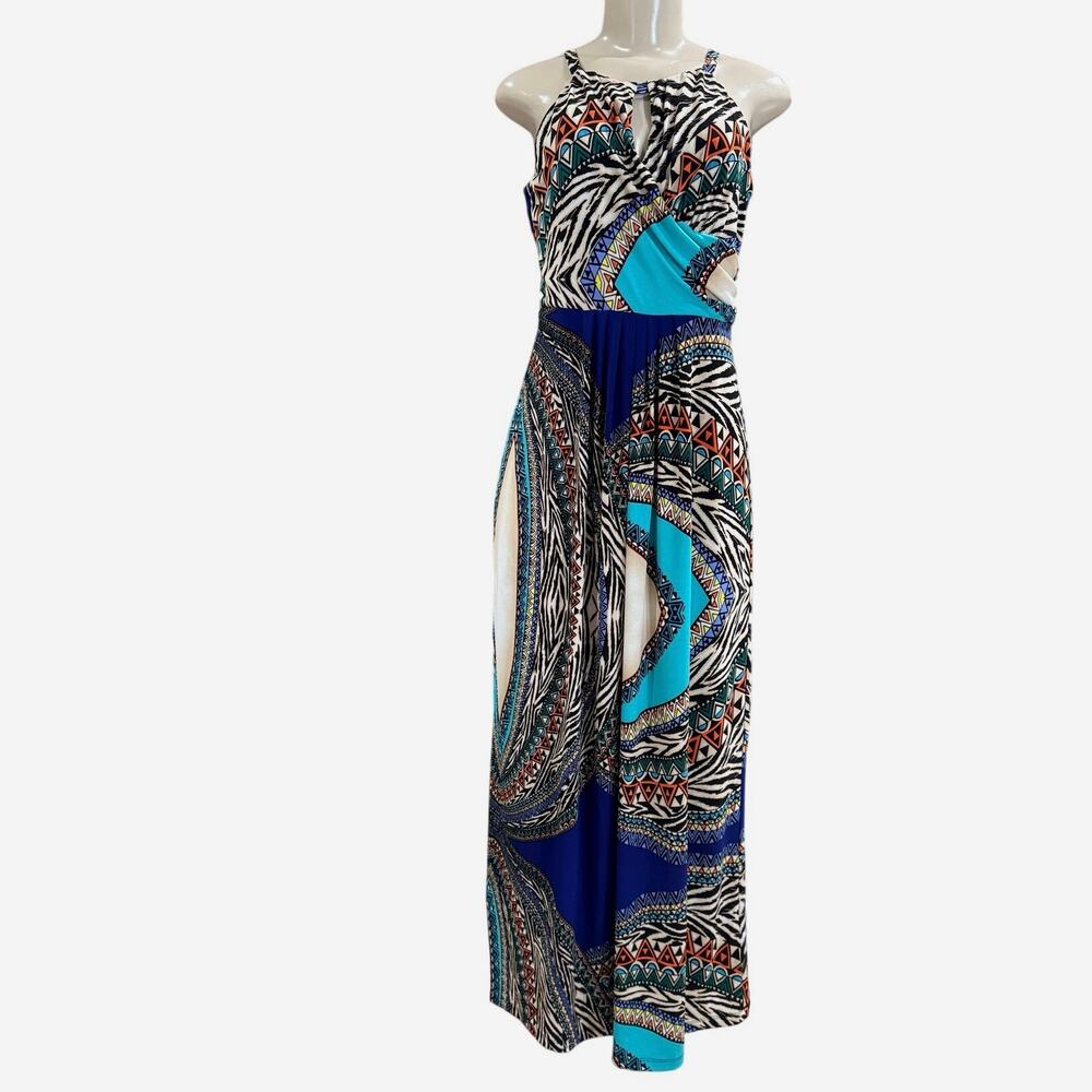 Valerie Bertinelli Womens Maxi Dress Colorful Artsy Resort Island Size 8 EUC